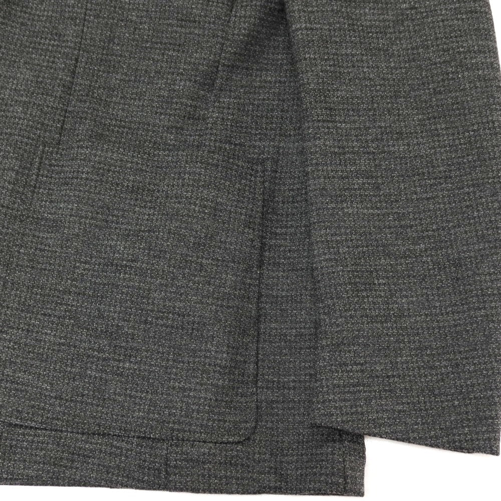 【新品】カナーリ CANALI コットンウールアクリル ジャージー ハウンドトゥース 2B テーラードジャケット グレーxブラック【サイズ46】【 状態ランクN 】【 メンズ 】