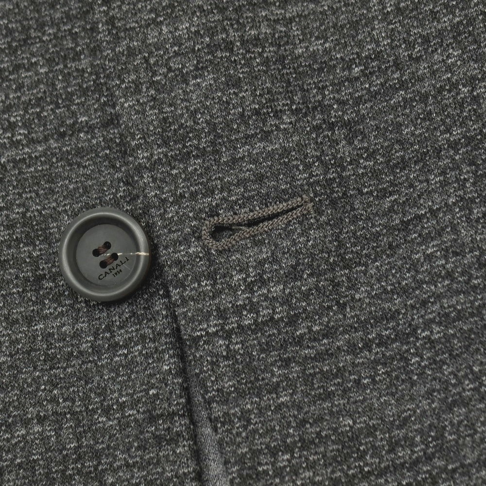【新品】カナーリ CANALI コットンウールアクリル ジャージー ハウンドトゥース 2B テーラードジャケット グレーxブラック【サイズ46】【 状態ランクN 】【 メンズ 】