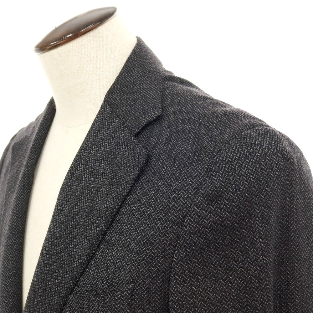 【新品】カナーリ CANALI ストレッチ ウールナイロン ヘリンボーン調 2B テーラードジャケット グレーxブラック【サイズ50】【 状態ランクN 】【 メンズ 】