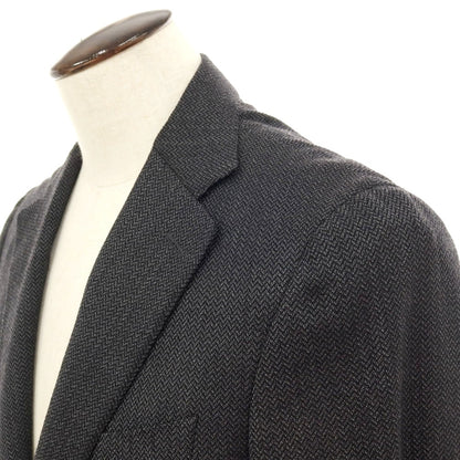 【新品】カナーリ CANALI ストレッチ ウールナイロン ヘリンボーン調 2B テーラードジャケット グレーxブラック【サイズ50】【 状態ランクN 】【 メンズ 】