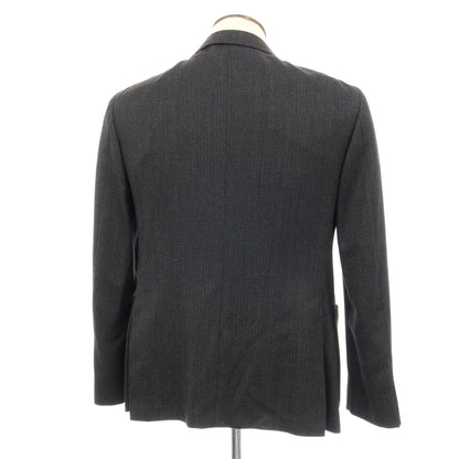 【新品】カナーリ CANALI ストレッチ ウールナイロン ヘリンボーン調 2B テーラードジャケット グレーxブラック【サイズ50】【 状態ランクN 】【 メンズ 】