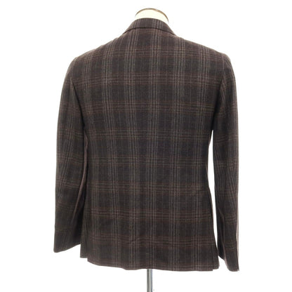 【新品】カナーリ CANALI ウール チェック 2B テーラードジャケット ブラウンxグレー【サイズ50】【 状態ランクN 】【 メンズ 】