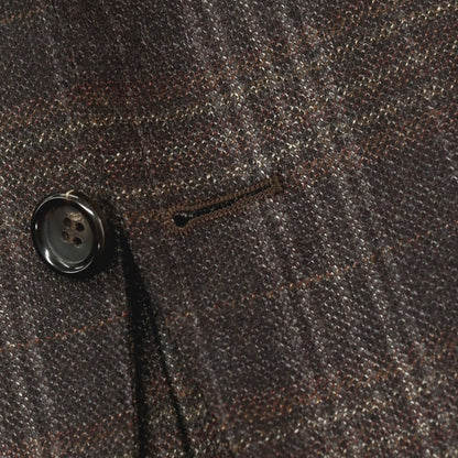【新品】カナーリ CANALI ウール チェック 2B テーラードジャケット ブラウンxグレー【サイズ50】【 状態ランクN 】【 メンズ 】