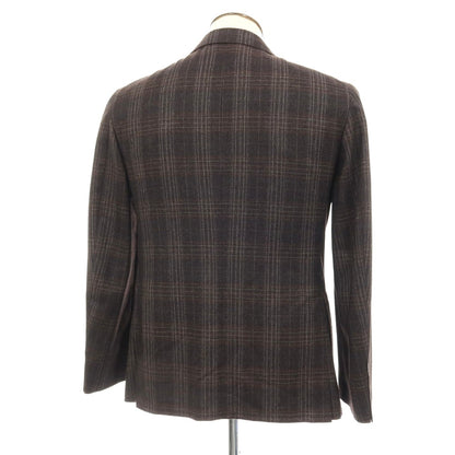 【新品】カナーリ CANALI ウール チェック 2B テーラードジャケット ブラウンxグレー【サイズ52】【 状態ランクN 】【 メンズ 】