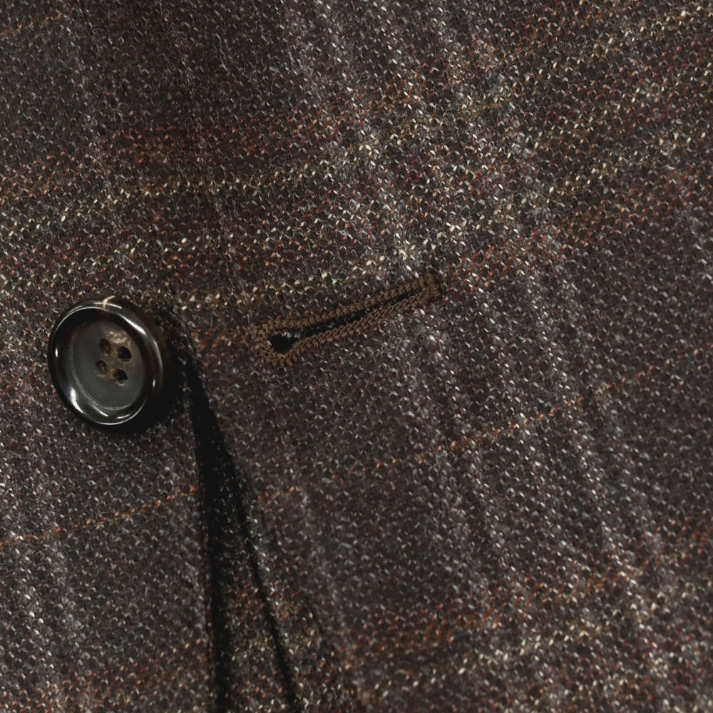 【新品】カナーリ CANALI ウール チェック 2B テーラードジャケット ブラウンxグレー【サイズ52】【 状態ランクN 】【 メンズ 】