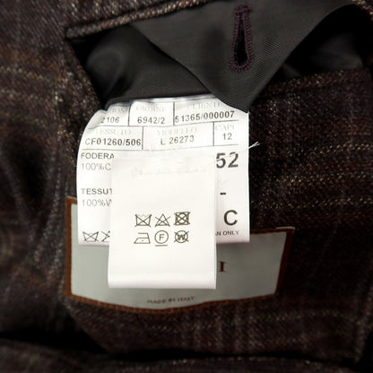 【新品】カナーリ CANALI ウール チェック 2B テーラードジャケット ブラウンxグレー【サイズ52】【 状態ランクN 】【 メンズ 】