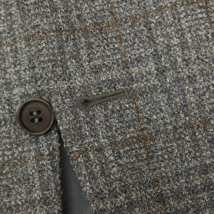 【新品】カナーリ CANALI ウールポリエステル チェック 2B テーラードジャケット グレーxイエローオーカー【サイズ50】【 状態ランクN 】【 メンズ 】