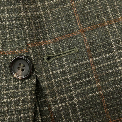 【新品】カナーリ CANALI ウール チェック 2B テーラードジャケット ダークモスグリーンxライトブラウン【サイズ48】【 状態ランクN 】【 メンズ 】