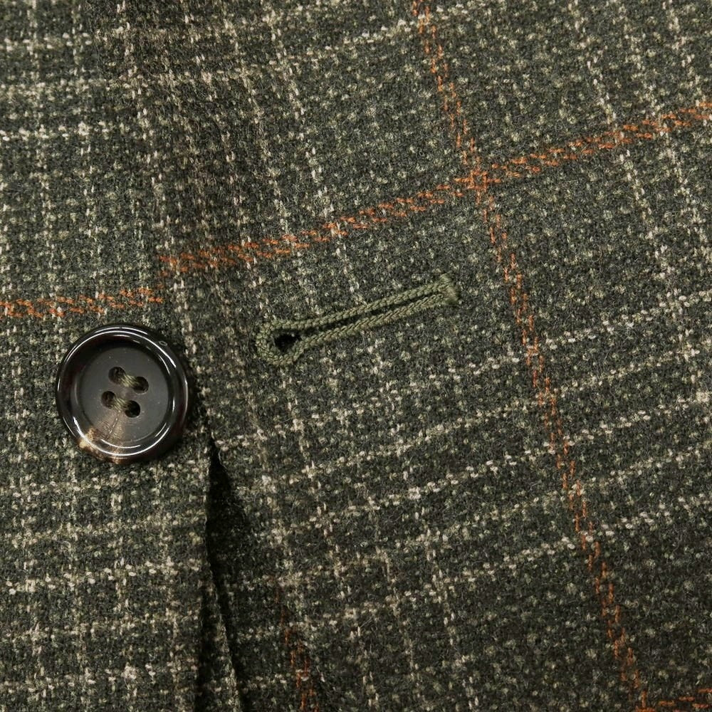 【新品】カナーリ CANALI ウール チェック 2B テーラードジャケット ダークモスグリーンxライトブラウン【サイズ50】【 状態ランクN 】【 メンズ 】
