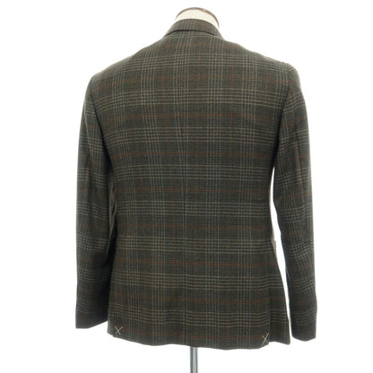 【新品】カナーリ CANALI ウール チェック 2B テーラードジャケット ダークモスグリーンxライトブラウン【サイズ50】【 状態ランクN 】【 メンズ 】