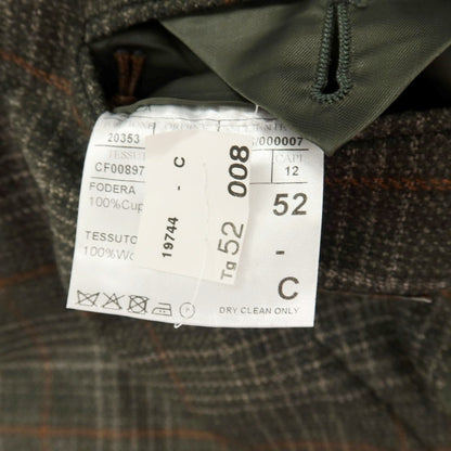 【新品】カナーリ CANALI ウール チェック 2B テーラードジャケット ダークモスグリーンxライトブラウン【サイズ52】【 状態ランクN 】【 メンズ 】