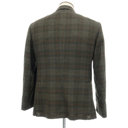【新品】カナーリ CANALI ウール チェック 2B テーラードジャケット ダークモスグリーンxライトブラウン【サイズ54】【 状態ランクN 】【 メンズ 】