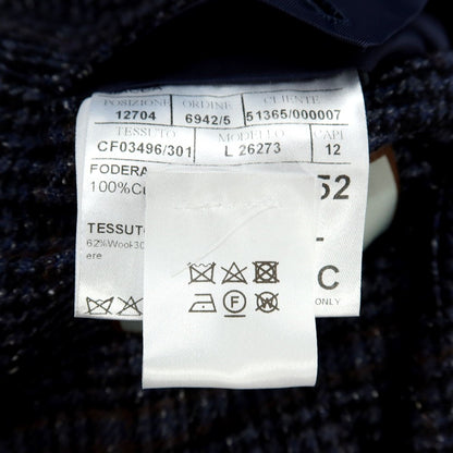 【新品アウトレット】カナーリ CANALI ウールシルクナイロンカシミヤ チェック 2B テーラードジャケット ネイビーxブラック【サイズ52】【 状態ランクN- 】【 メンズ 】