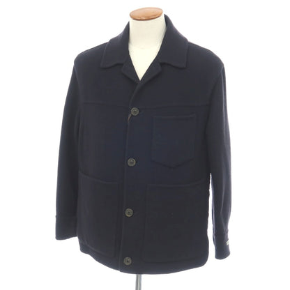 【新品】カナーリ CANALI ウールナイロン ドッキングデザイン 中綿入り カバーオール ブルゾン ネイビー【サイズM】【 状態ランクN 】【 メンズ 】