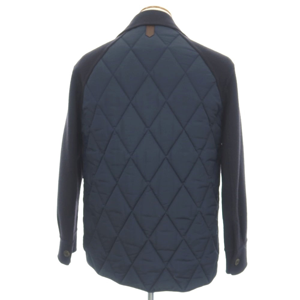 【新品】カナーリ CANALI ウールナイロン ドッキングデザイン 中綿入り カバーオール ブルゾン ネイビー【サイズM】【 状態ランクN 】【 メンズ 】