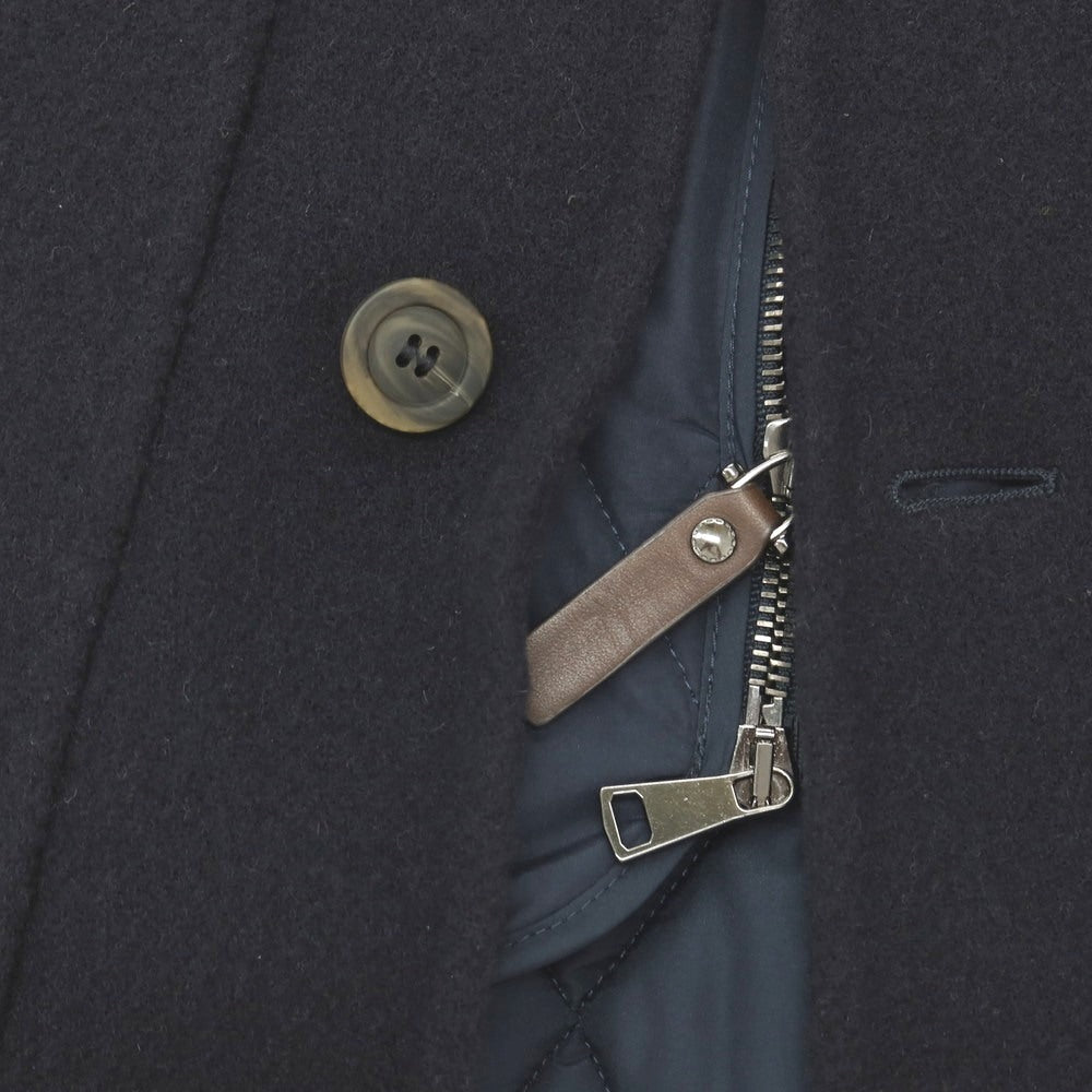 【新品】カナーリ CANALI ウールナイロン ドッキングデザイン 中綿入り カバーオール ブルゾン ネイビー【サイズM】【 状態ランクN 】【 メンズ 】