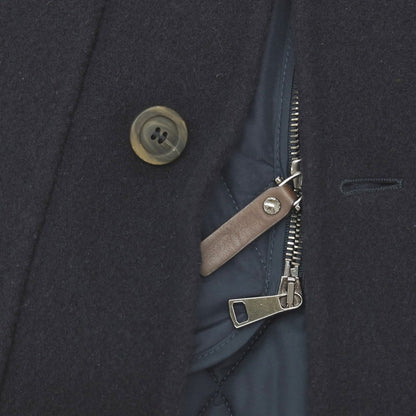 【新品】カナーリ CANALI ウールナイロン ドッキングデザイン 中綿入り カバーオール ブルゾン ネイビー【サイズM】【 状態ランクN 】【 メンズ 】