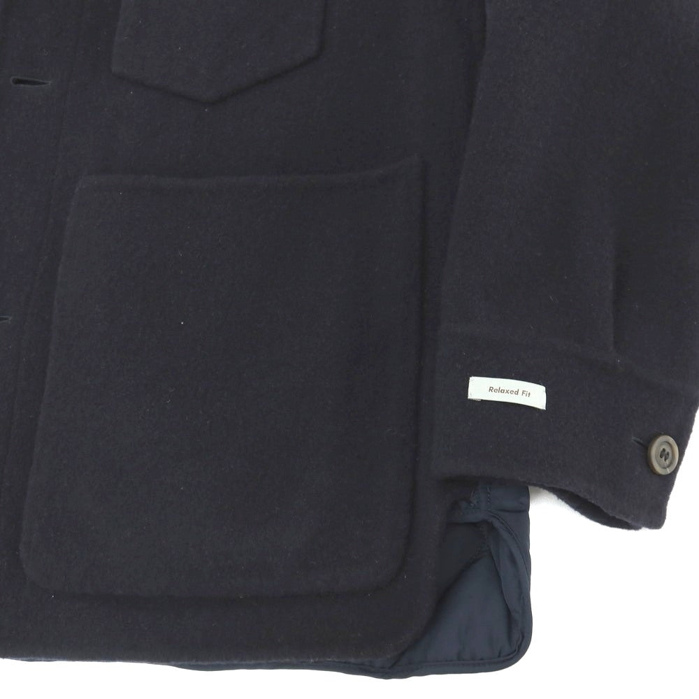 【新品】カナーリ CANALI ウールナイロン ドッキングデザイン 中綿入り カバーオール ブルゾン ネイビー【サイズM】【 状態ランクN 】【 メンズ 】