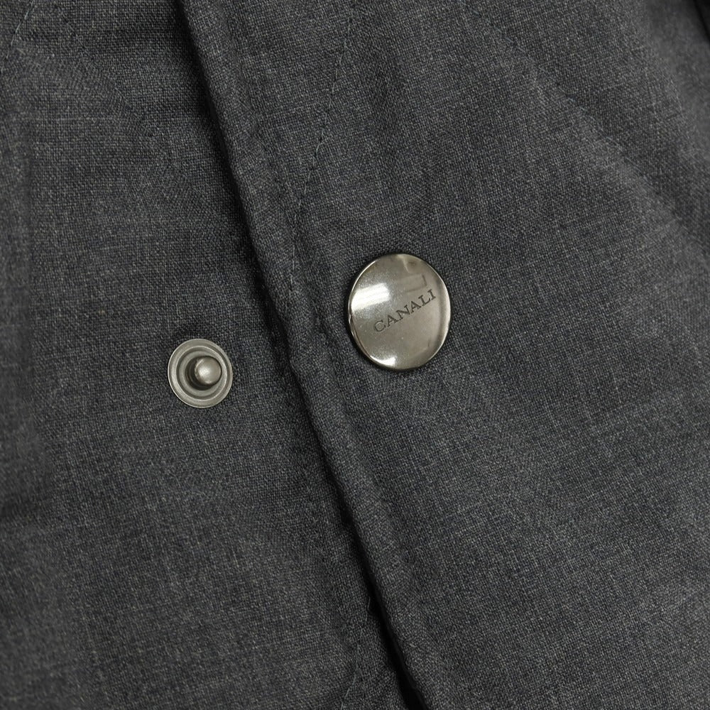 【新品】カナーリ CANALI リバーシブル ウール＆ポリエステル 中綿入り カジュアルジャケット グレーxブラック【サイズ48】【 状態ランクN 】【 メンズ 】