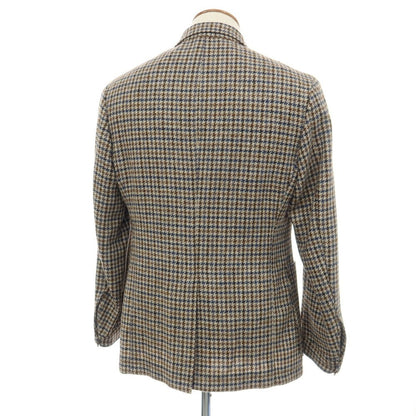 【新品】カナーリ CANALI ウール ガンクラブチェック 3B カジュアルジャケット グレージュxネイビー【サイズ46】【 状態ランクN 】【 メンズ 】