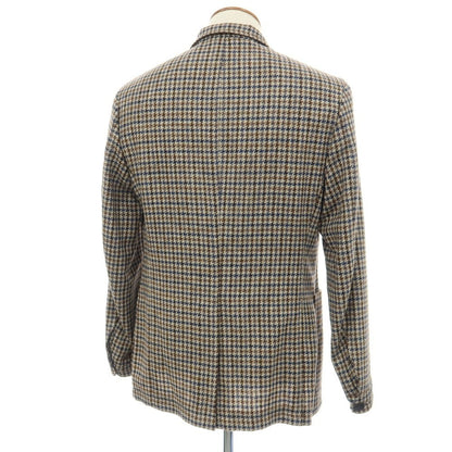 【新品】カナーリ CANALI ウール ガンクラブチェック 3B カジュアルジャケット グレージュxネイビー【サイズ48】【 状態ランクN 】【 メンズ 】