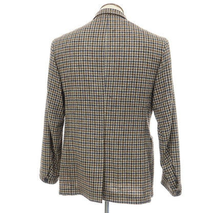 【新品】カナーリ CANALI ウール ガンクラブチェック 3B カジュアルジャケット グレージュxネイビー【サイズ50】【 状態ランクN 】【 メンズ 】