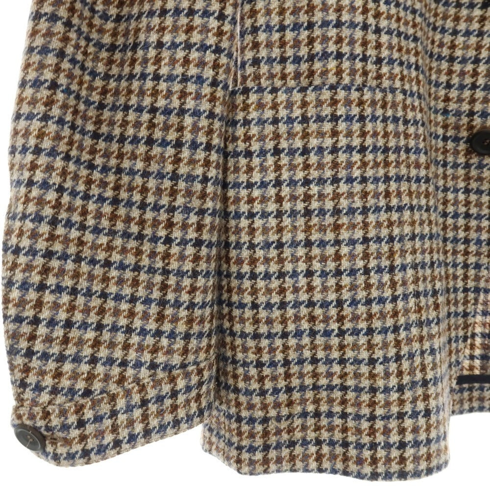 【新品】カナーリ CANALI ウール ガンクラブチェック 3B カジュアルジャケット グレージュxネイビー【サイズ50】【 状態ランクN 】【 メンズ 】