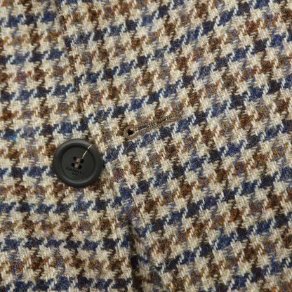 【新品】カナーリ CANALI ウール ガンクラブチェック 3B カジュアルジャケット グレージュxネイビー【サイズ50】【 状態ランクN 】【 メンズ 】