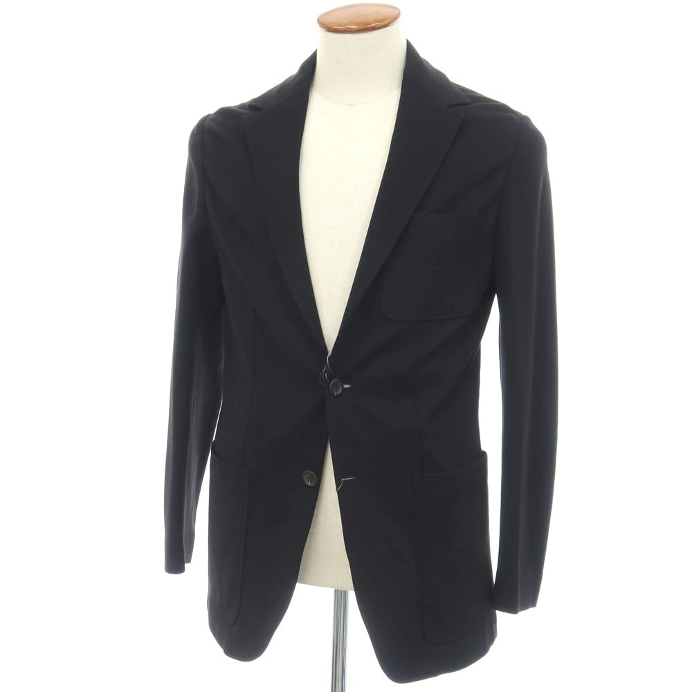 【新品】カナーリ CANALI レーヨンポリエステル ジャージー 裏起毛 2B カジュアルジャケット ブラック【サイズ46】【 状態ランクN 】【 メンズ 】