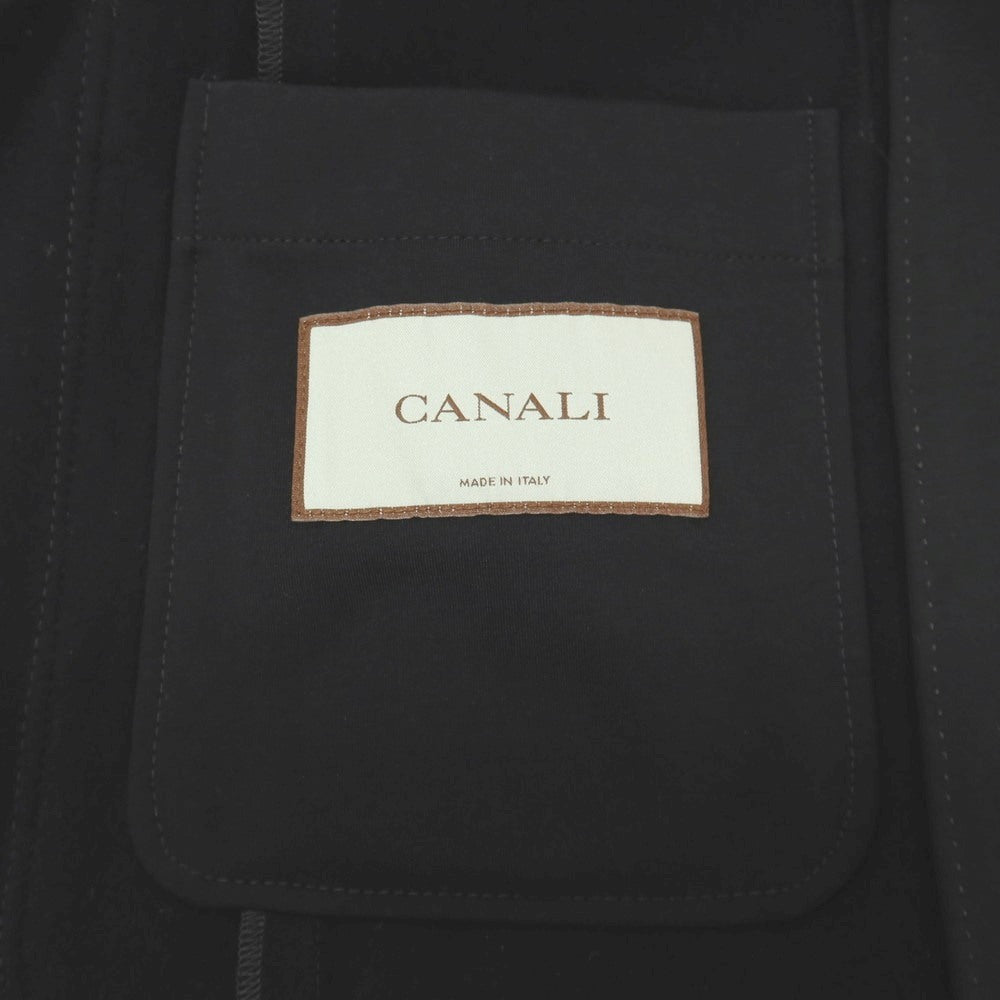 【新品】カナーリ CANALI レーヨンポリエステル ジャージー 裏起毛 2B カジュアルジャケット ブラック【サイズ46】【 状態ランクN 】【 メンズ 】