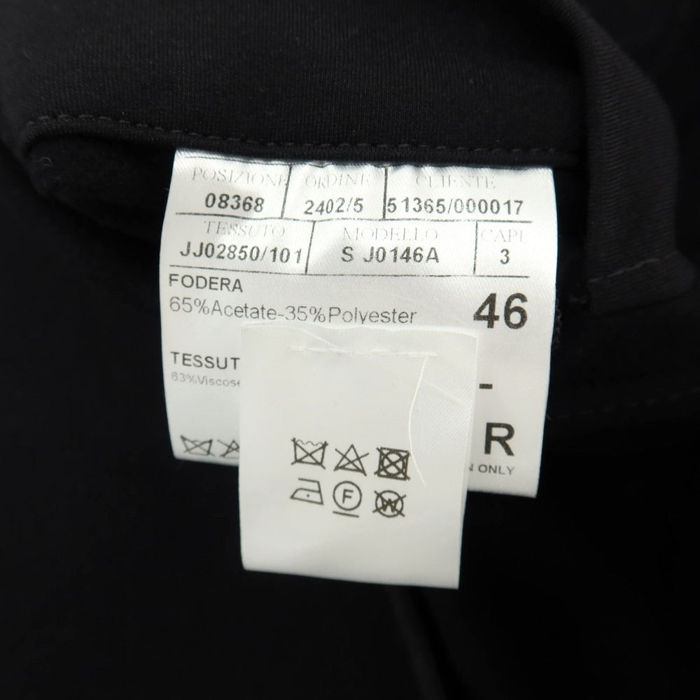 【新品】カナーリ CANALI レーヨンポリエステル ジャージー 裏起毛 2B カジュアルジャケット ブラック【サイズ46】【 状態ランクN 】【 メンズ 】
