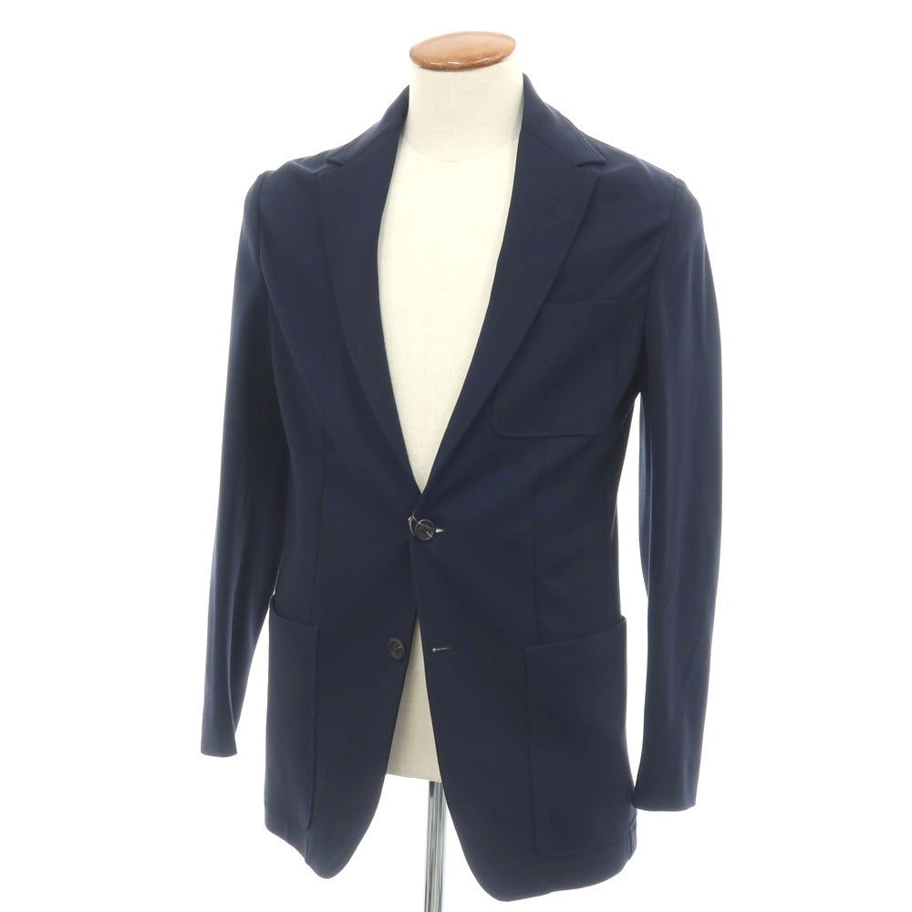 【新品】カナーリ CANALI レーヨンポリエステル ジャージー 裏起毛 2B カジュアルジャケット ネイビー【サイズ46】【 状態ランクN 】【 メンズ 】