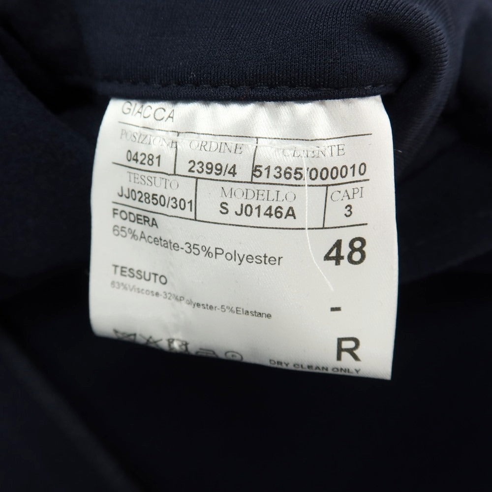 【新品】カナーリ CANALI レーヨンポリエステル ジャージー 裏起毛 2B カジュアルジャケット ネイビー【サイズ48】【 状態ランクN 】【 メンズ 】
