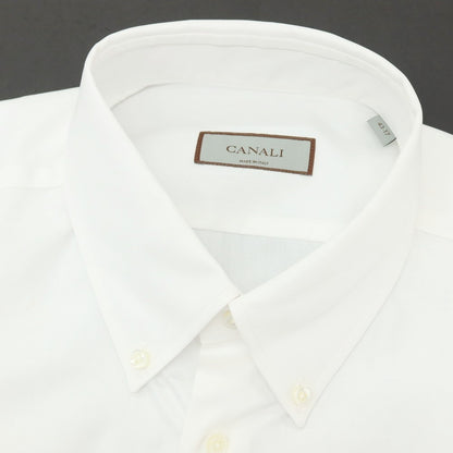 【新品アウトレット】カナーリ CANALI コットン ボタンダウン ドレスシャツ ホワイト【サイズ43】【 状態ランクN- 】【 メンズ 】