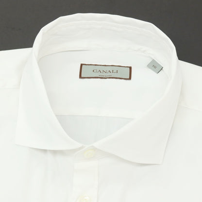 【新品】カナーリ CANALI ストレッチ コットンナイロン ワイドカラー ドレスシャツ ホワイト【サイズXXL】【 状態ランクN 】【 メンズ 】