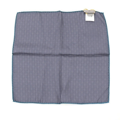 【新品】カナーリ CANALI シルク 両面プリント ポケットチーフ ネイビーxブルー【 状態ランクN 】【 メンズ 】