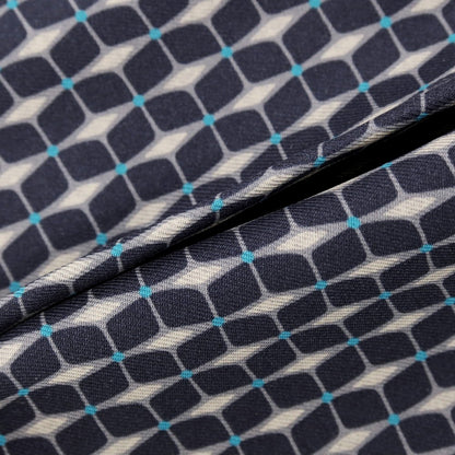 【新品】カナーリ CANALI シルク 両面プリント ポケットチーフ ネイビーxブルー【 状態ランクN 】【 メンズ 】