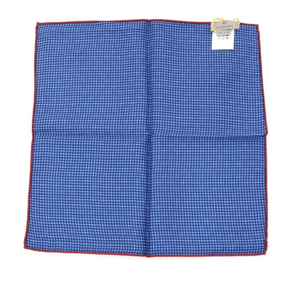 【新品】カナーリ CANALI シルク 両面プリント ポケットチーフ ネイビーxバーガンディ【 状態ランクN 】【 メンズ 】