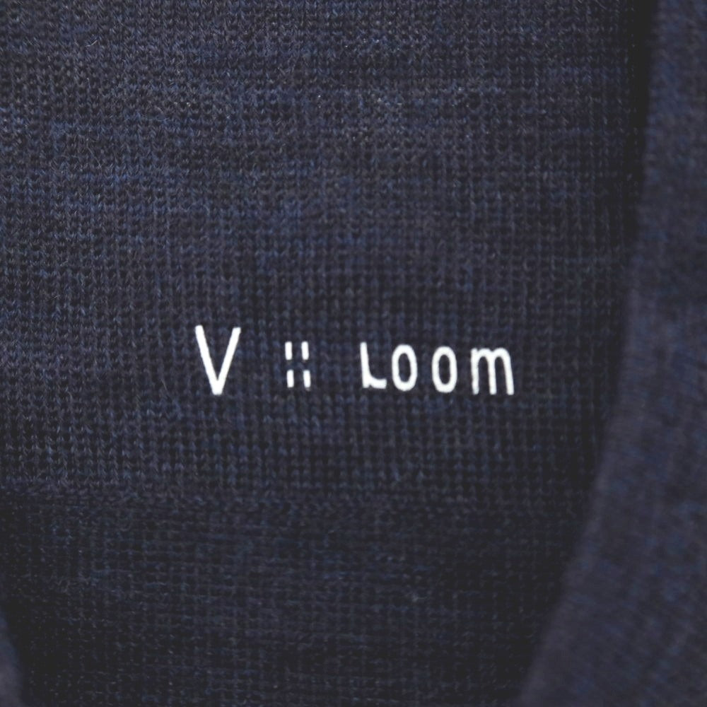 【新品アウトレット】ヴィルーム V::loom ハイゲージ ウール モックネック 半袖 プルオーバーニット ネイビー【サイズ表記なし（L位）】【 状態ランクN- 】【 メンズ 】