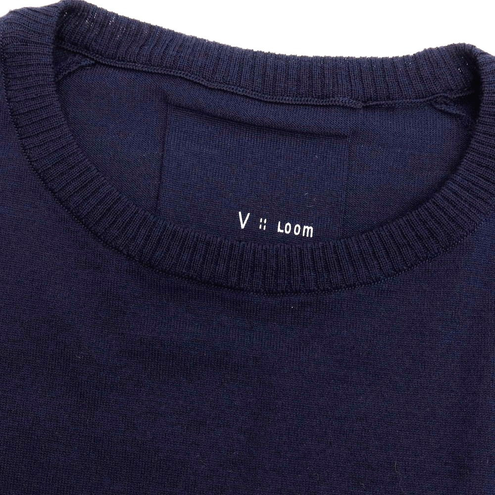【新品】ヴィルーム V::loom ハイゲージ エクストラファインメリノウール クルーネック 半袖 プルオーバーニット ネイビー【サイズM】【 状態ランクN 】【 メンズ 】