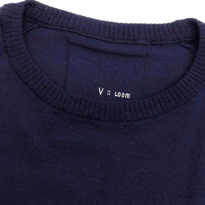 【新品】ヴィルーム V::loom ハイゲージ エクストラファインメリノウール クルーネック 半袖 プルオーバーニット ネイビー【サイズM】【 状態ランクN 】【 メンズ 】
