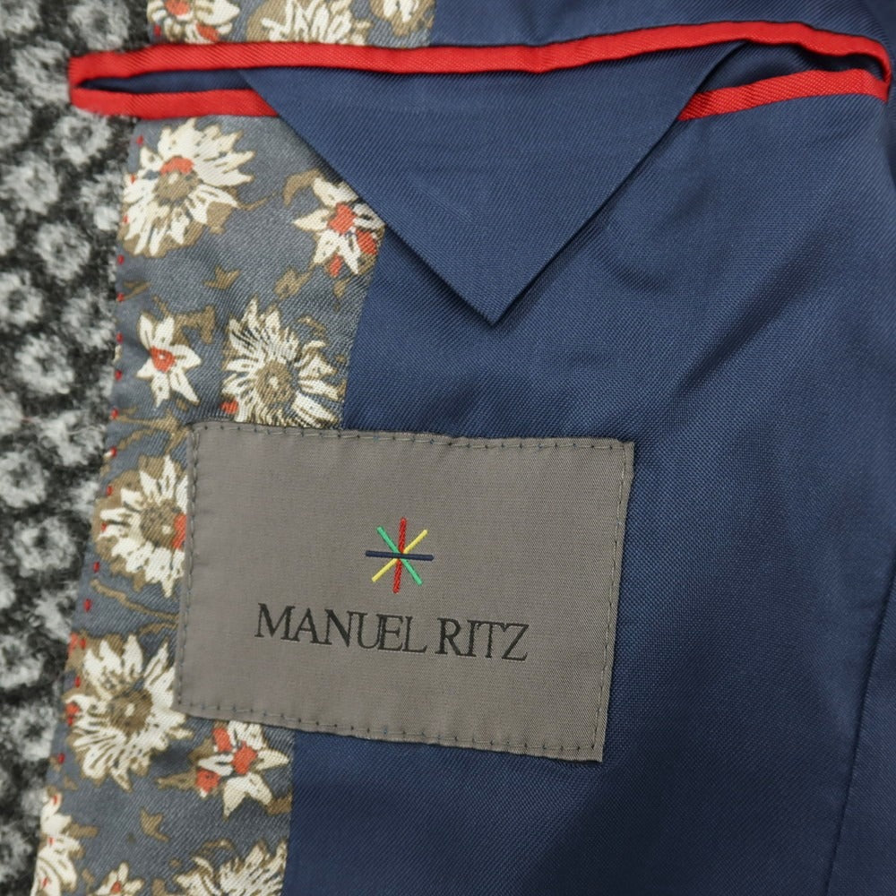 【中古】マニュエル リッツ MANUEL RITZ アクリルウールポリエステル 2B カジュアルジャケット ブラックxグレー【サイズ46】【 状態ランクB 】【 メンズ 】