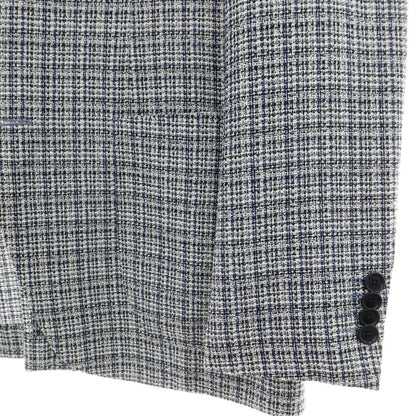 【SALE30%OFF/返品不可】【中古】フランコ プリンツィバリー FRANCO PRINZIVALLI ウールコットンナイロン チェック 3B テーラードジャケット ネイビー【 サイズ46 】【 状態ランクB 】【 メンズ 】