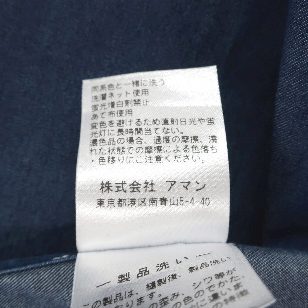 【中古】フィナモレ Finamore コットン ホリゾンタルカラー カジュアルシャツ ネイビー【サイズL】【 状態ランクB 】【 メンズ 】