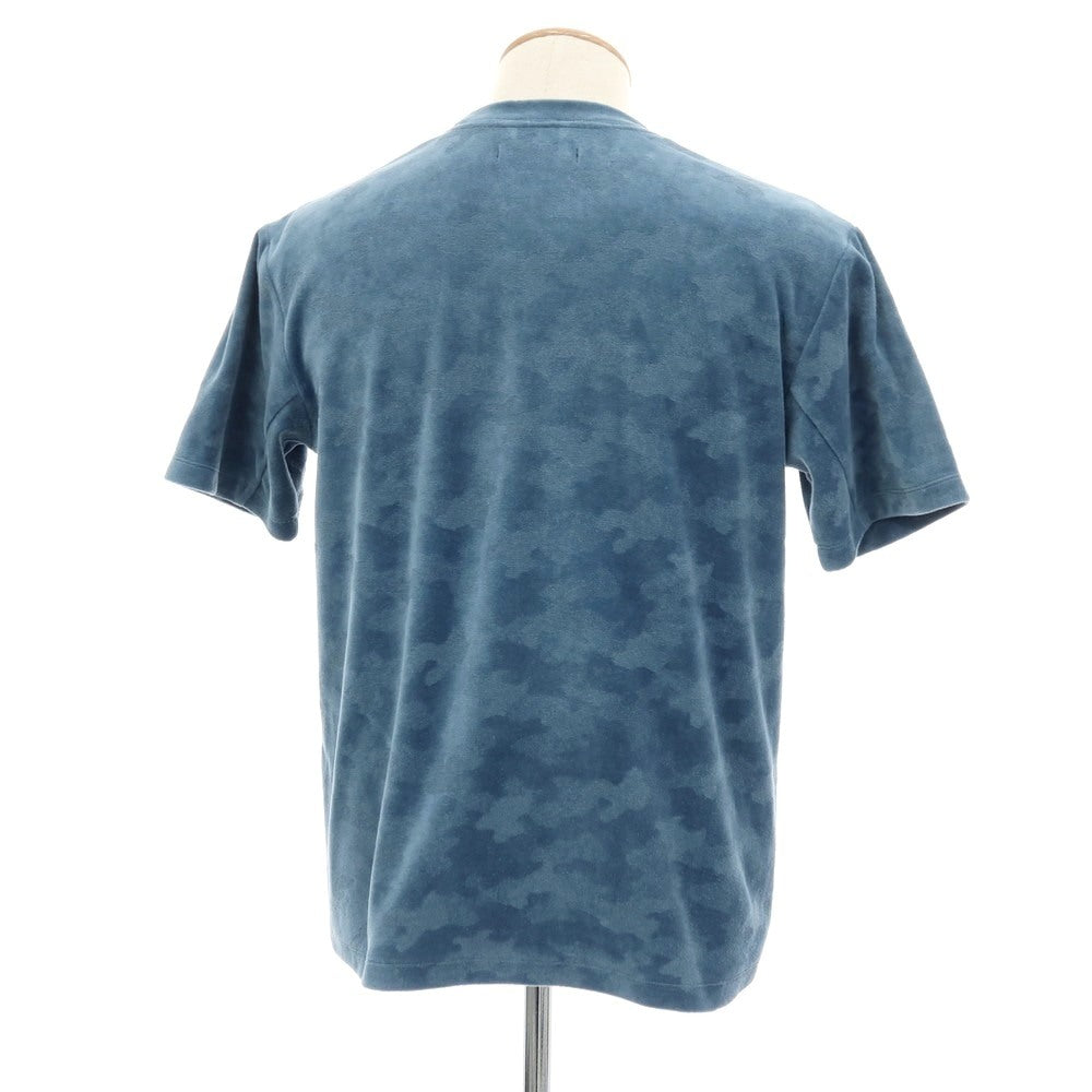【中古】ジュンハシモト junhashimoto コットンポリエステル パイル カモフラ クルーネック 半袖Ｔシャツ ブルー【サイズ2】【 状態ランクC 】【 メンズ 】