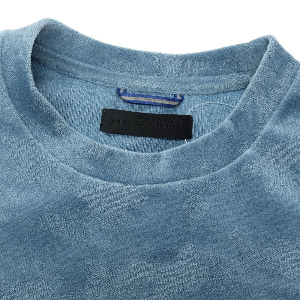 【中古】ジュンハシモト junhashimoto コットンポリエステル パイル カモフラ クルーネック 半袖Ｔシャツ ブルー【サイズ2】【 状態ランクC 】【 メンズ 】