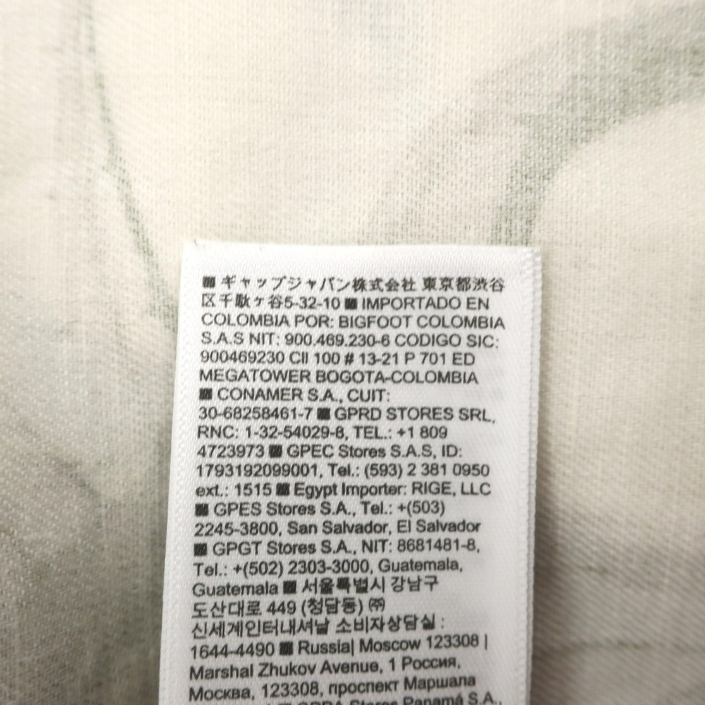 【SALE30%OFF/返品不可】【中古】バナナリパブリック Banana Republic リネンコットン ボタニカル プリント オープンカラー 半袖シャツ アイボリーxオリーブ【 サイズS 】【 状態ランクB 】【 メンズ 】