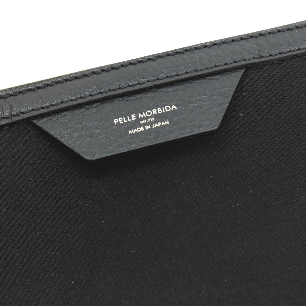 【中古】ペッレモルビダ PELLE MORBIDA ポリエステル系×レザー ポーチ ブラック【 状態ランクB 】【 メンズ 】