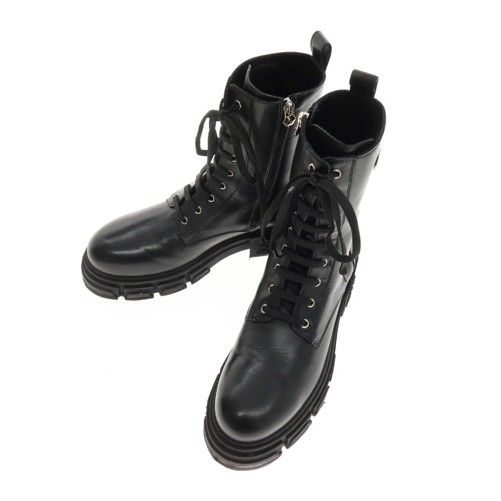 【中古】フィリッププレイン PHILIPP PLEIN レザー ブーツ ブラック【サイズ43】【 状態ランクC 】【 メンズ 】