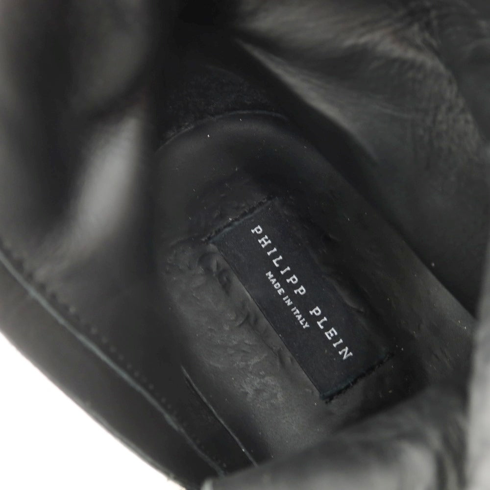 【中古】フィリッププレイン PHILIPP PLEIN レザー ブーツ ブラック【サイズ43】【 状態ランクC 】【 メンズ 】
